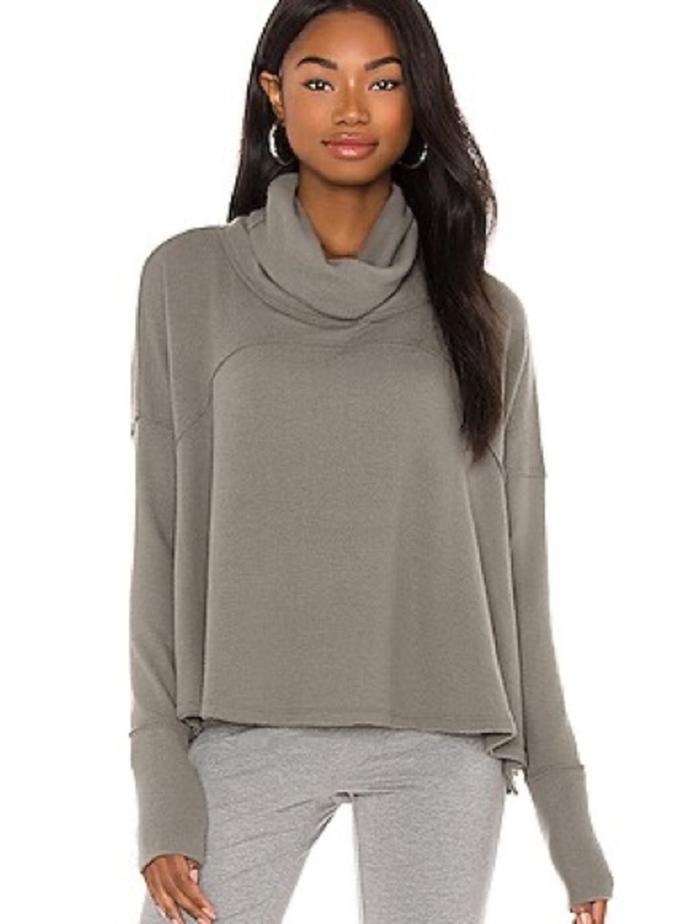 FREE PEOPLE 
WE THE FREE Cozy‎ Time Funnel Pullover in Pine